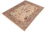 handmade Transitional Kafkaz Beige Blue Hand Knotted RECTANGLE 100% WOOL area rug 8 x 10